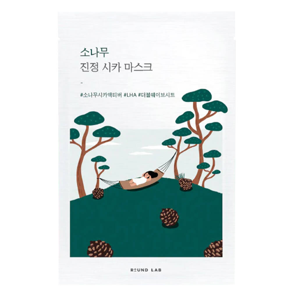 Успокаивающая маска с экстрактами сосны и центеллы Round Lab Pine Calming Cica Mask Sheet, 1 шт